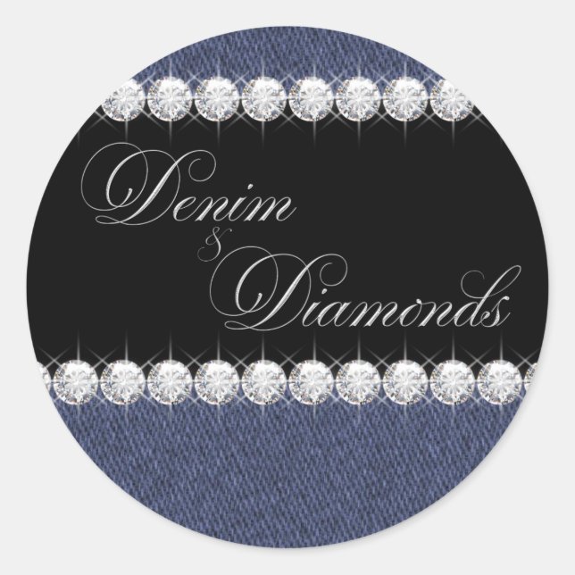 Adesivos de Denim Elegante e Diamantes (Frente)