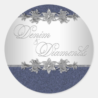 Adesivos de Denim Elegante e Diamantes