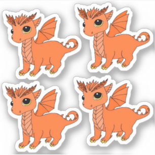 Adesivos de design zodiac em Taurus, Cute Dragon