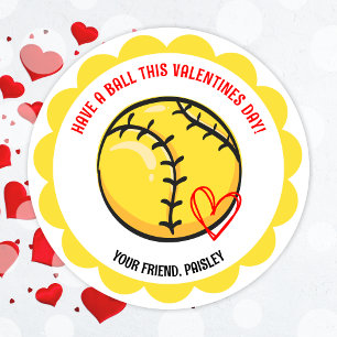 Adesivos de Dia de os namorados de Softball