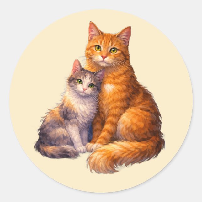 Adesivos de Dois Gatos (Frente)