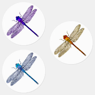 Adesivos De Dragonfly De Três Cores