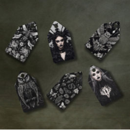 Adesivos de efêmeros para scrapbook de garota góti