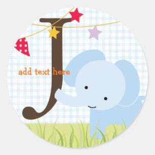 Adesivos de Elefante Azul/adicionar monograma