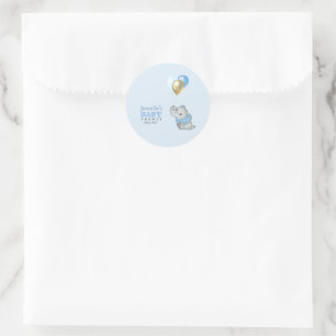 Adesivos de Elefante Azul baby shower