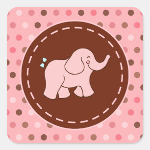 Adesivos de Elefante Bebê Rosa