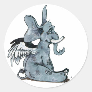 Adesivos de elefante com asa