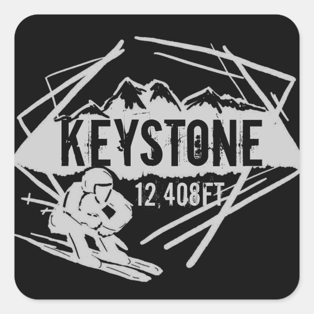 Adesivos de elevação de esqui escuro do Keystone C (Frente)