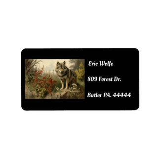 Adesivos de Endereço de Retorno de Lobo Vintage In