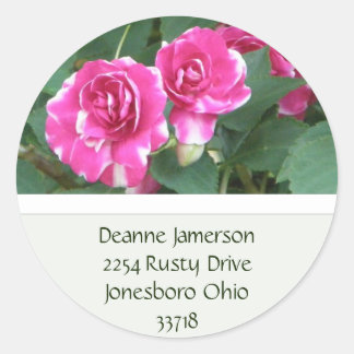 Adesivos de Endereço Floral PInk