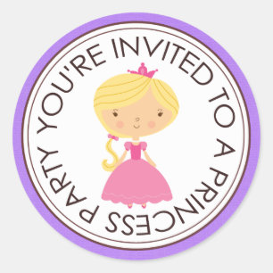 Adesivos de Envelopes de Festa Princesa