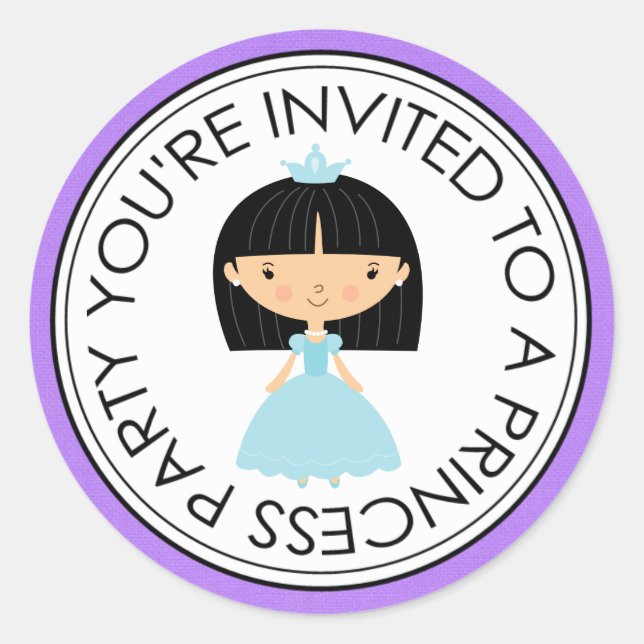 Adesivos de envelopes de jogo do partido Princesa (Frente)