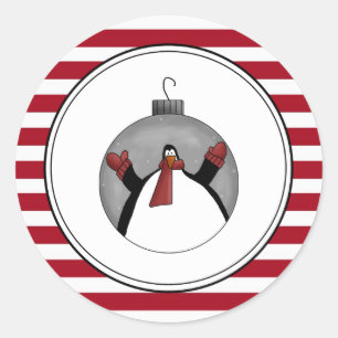 Adesivos de Envelopes de Natal de Pinguim