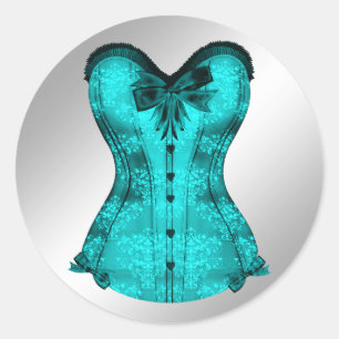 Adesivos de espartilho azul-teal elegante