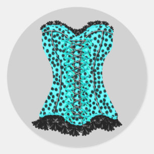 Adesivos de espartilho de leopardo azul turquesa e
