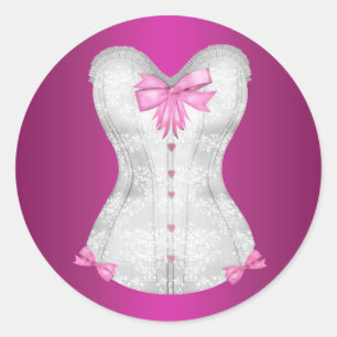 Adesivos de espartilho rosa quente elegante