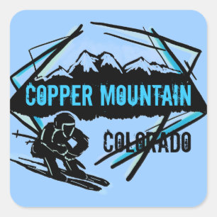 Adesivos de esqui azuis da Copper Mountain Colorad