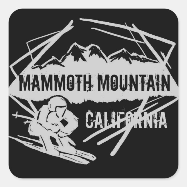 Adesivos de esqui da Mammoth Mountain na Califórni (Frente)