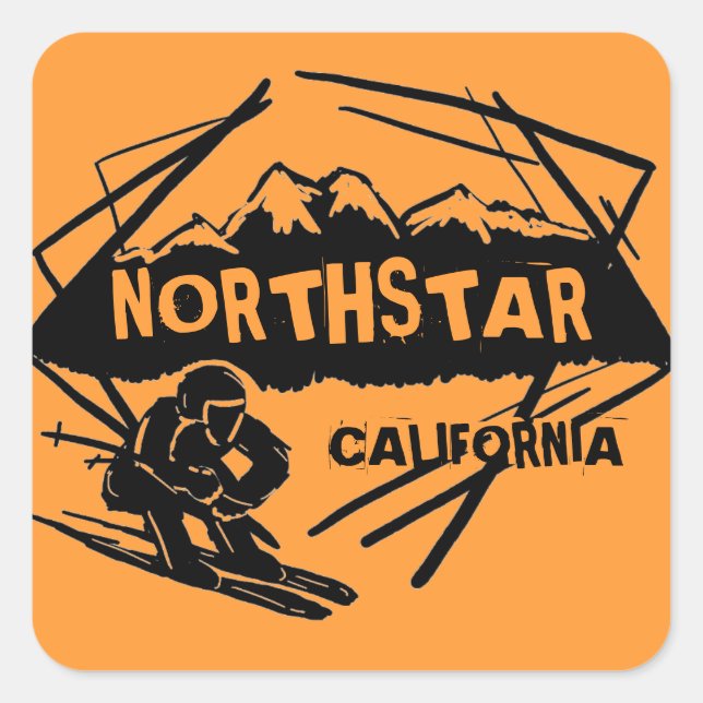 Adesivos de esquiadores do tema laranja Northstar  (Frente)