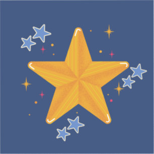 Adesivos de Estrela Amarela e Azul