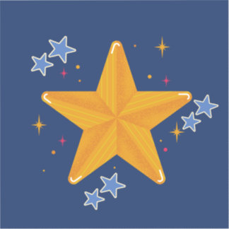 Adesivos de Estrela Amarela e Azul