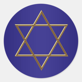 Adesivos de Estrela de David Azul Marinho Dourado