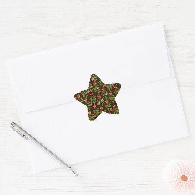 Adesivos de Estrela - Natal Hollies (Envelope)