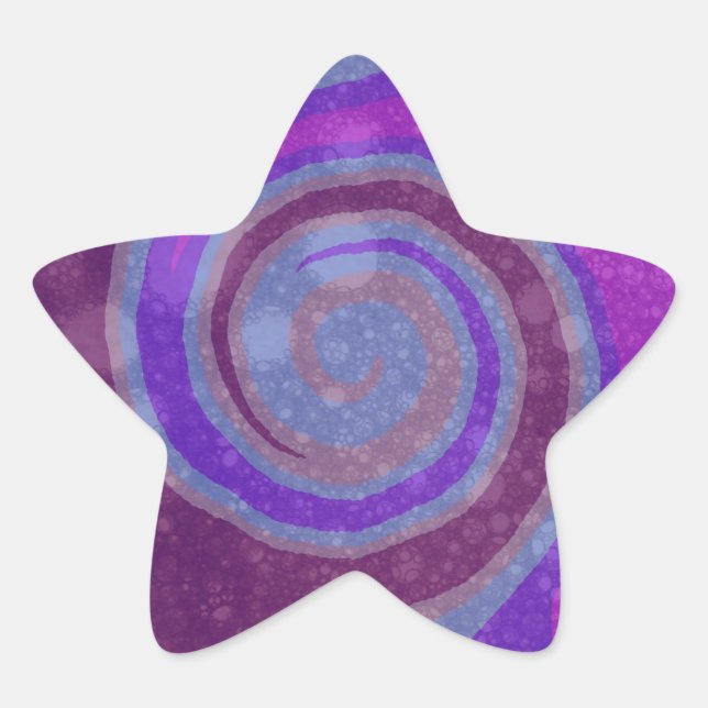 Adesivos de Estrela Rodopiante Roxa (Frente)