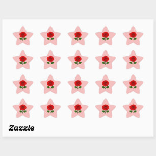 Adesivos de Estrela Rosa Vermelha