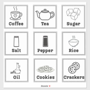 Adesivos de Etiqueta de Armazenamento de Alimentos