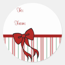 Adesivos de Etiqueta de Presente com Laço de Natal