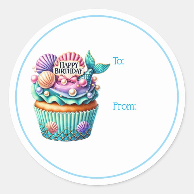 Adesivos de Etiqueta de Presente de Cupcake de Ani (Frente)