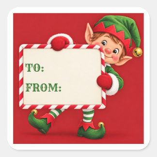 Adesivos de Etiqueta de Presente de Elfo de Natal