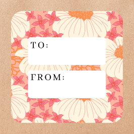 Adesivos de Etiqueta de Presente Floral Para e De