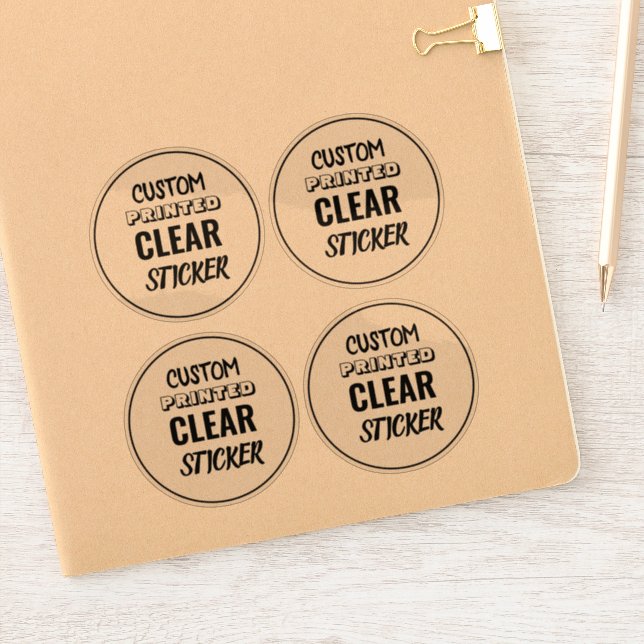 Adesivos de etiqueta de vinil redondos transparent (Notebook)