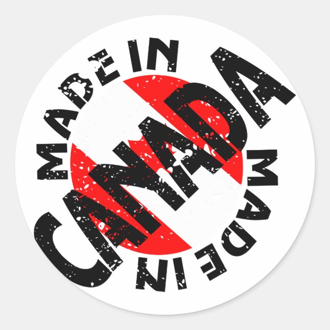 Adesivos de Etiqueta Feito no Canadá (Frente)