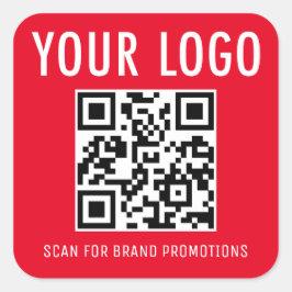 Adesivos de Etiquetas Código QR Vermelho Logotipo 