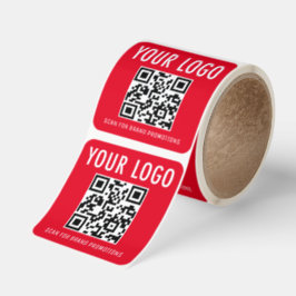 Adesivos de Etiquetas Código QR Vermelho Logotipo 