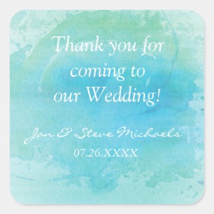 Adesivos de Etiquetas de Casamento de Praia em Aqu