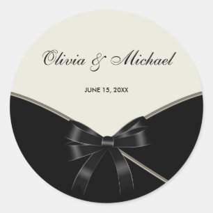 Adesivos de Etiquetas de Favor de Casamento Creme