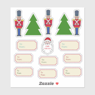 Adesivos de Etiquetas de Presente de Natal Clássic