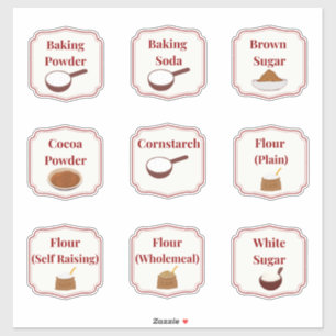 Adesivos de Etiquetas para Despensa de Ingrediente