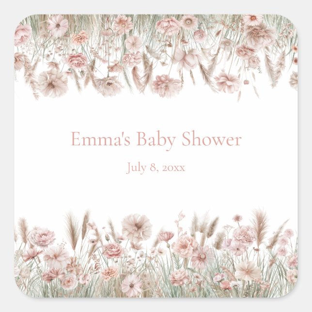 Adesivos de Evento de Flor Silvestre Boho Personal (Frente)