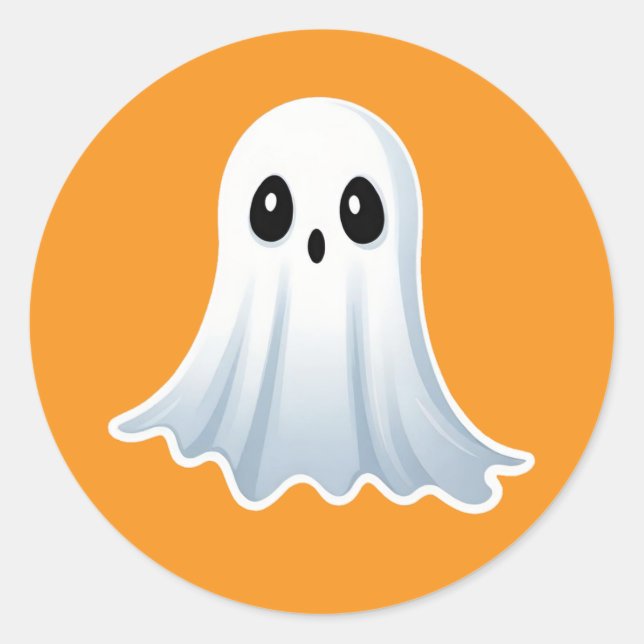 Adesivos de Fantasma Clássico de Halloween #2 (Frente)