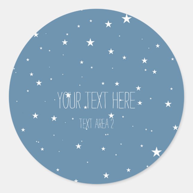 Adesivos de Favor Celestial Azul de Estrelas Grand (Frente)