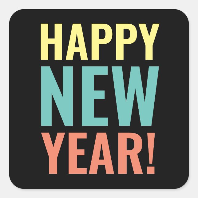 Adesivos de favor de Ano Novo e selos de envelope (Frente)