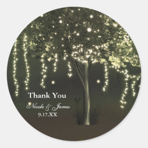 Adesivos de Favor de Casamento de Árvore Iluminada