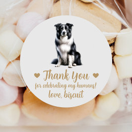 Adesivos de Favor de Casamento de Cachorro Border 