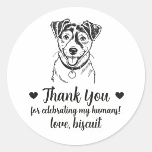 Adesivos de Favor de Casamento de Cachorro Jack Ru