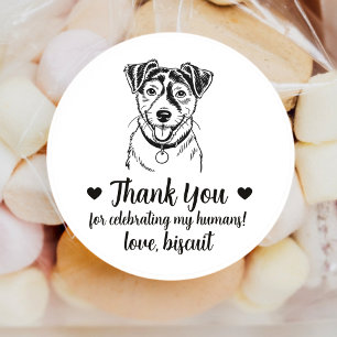 Adesivos de Favor de Casamento de Cachorro Jack Ru